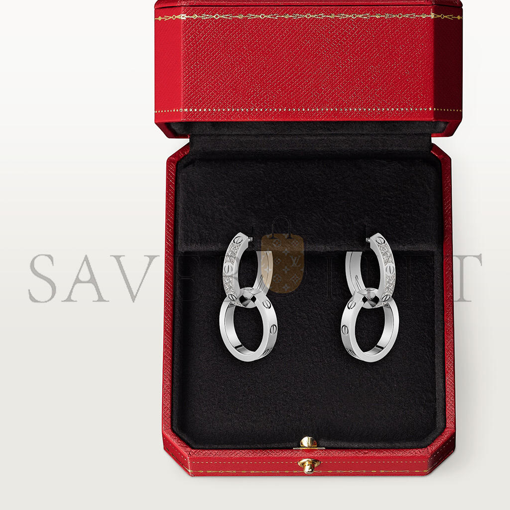 Ca*t*er love white gold earrings, transformable, semi-paved n8515242